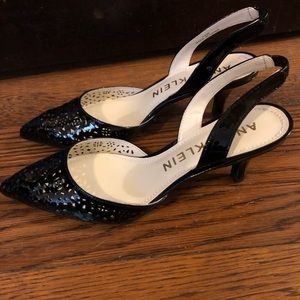 Anne Klein black kitten heels
